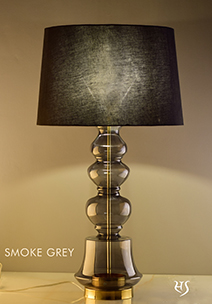 Smoke Grey color Ilke Table Lamp by Sahil & Sarthak Black Shade